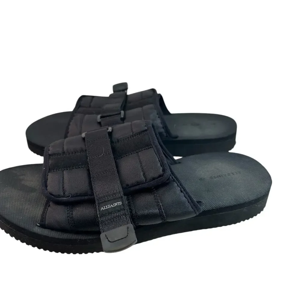 Allsaints Coleman Black Slip-On Sandals Mens 11.5 Preowned
